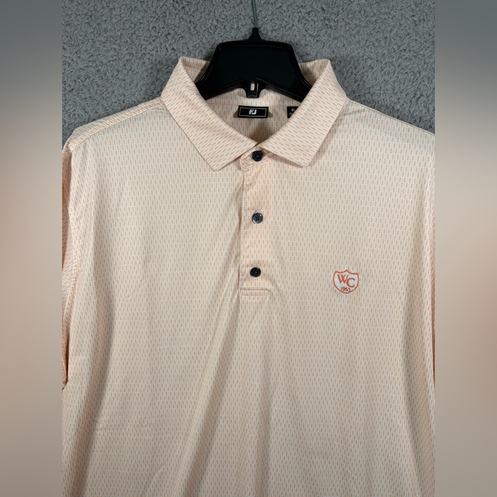FootJoy FJ Polo Shirt XL Orange Short Sleeve Casual Logo Golf Collar Men